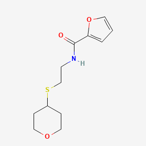 molecular formula C12H17NO3S B2625400 N-[2-(oxan-4-ylsulfanyl)ethyl]furan-2-carboxamide CAS No. 2034262-95-6