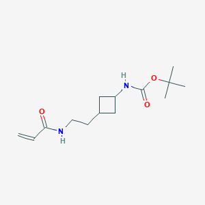molecular formula C14H24N2O3 B2625402 Tert-butyl N-[3-[2-(prop-2-enoylamino)ethyl]cyclobutyl]carbamate CAS No. 2411249-43-7