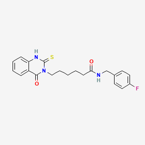 N-[(4-fluorophenyl)methyl]-6-(4-oxo-2-sulfanylidene-1H-quinazolin-3-yl)hexanamide