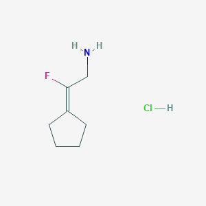 molecular formula C7H13ClFN B2625409 2-Cyclopentylidene-2-fluoro-ethylamine hydrochloride CAS No. 1519055-74-3