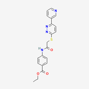 molecular formula C20H18N4O3S B2625412 Ethyl 4-[[2-(6-pyridin-3-ylpyridazin-3-yl)sulfanylacetyl]amino]benzoate CAS No. 893999-11-6