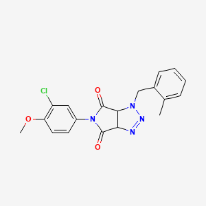 molecular formula C19H17ClN4O3 B2625415 5-(3-chloro-4-methoxyphenyl)-1-(2-methylbenzyl)-3a,6a-dihydropyrrolo[3,4-d][1,2,3]triazole-4,6(1H,5H)-dione CAS No. 1007930-06-4