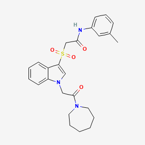 2-((1-(2-(azepan-1-yl)-2-oxoethyl)-1H-indol-3-yl)sulfonyl)-N-(m-tolyl)acetamide