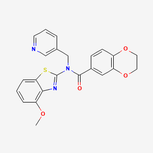 molecular formula C23H19N3O4S B2625421 N-(4-methoxy-1,3-benzothiazol-2-yl)-N-[(pyridin-3-yl)methyl]-2,3-dihydro-1,4-benzodioxine-6-carboxamide CAS No. 895005-03-5