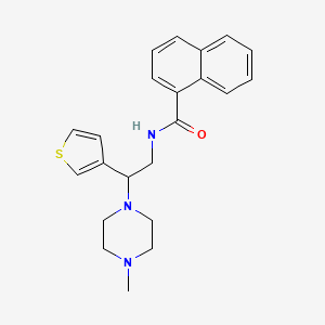 molecular formula C22H25N3OS B2625433 N-(2-(4-methylpiperazin-1-yl)-2-(thiophen-3-yl)ethyl)-1-naphthamide CAS No. 946373-93-9