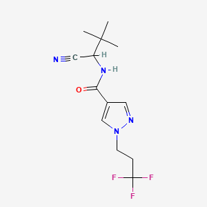 molecular formula C13H17F3N4O B2625435 N-(1-cyano-2,2-dimethylpropyl)-1-(3,3,3-trifluoropropyl)-1H-pyrazole-4-carboxamide CAS No. 2094698-90-3