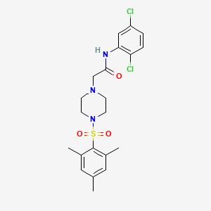 molecular formula C21H25Cl2N3O3S B2625437 N-(2,5-dichlorophenyl)-2-[4-(2,4,6-trimethylbenzenesulfonyl)piperazin-1-yl]acetamide CAS No. 706768-49-2