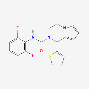 molecular formula C18H15F2N3OS B2625441 N-(2,6-difluorophenyl)-1-(thiophen-2-yl)-1H,2H,3H,4H-pyrrolo[1,2-a]pyrazine-2-carboxamide CAS No. 899735-71-8