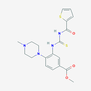 molecular formula C19H22N4O3S2 B262545 methyl 4-(4-methyl-1-piperazinyl)-3-({[(2-thienylcarbonyl)amino]carbothioyl}amino)benzoate 