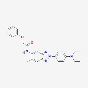 molecular formula C25H27N5O2 B262546 N-{2-[4-(diethylamino)phenyl]-6-methyl-2H-1,2,3-benzotriazol-5-yl}-2-phenoxyacetamide 