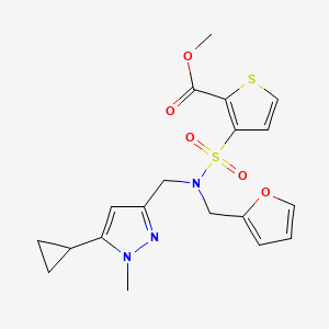 methyl 3-(N-((5-cyclopropyl-1-methyl-1H-pyrazol-3-yl)methyl)-N-(furan-2-ylmethyl)sulfamoyl)thiophene-2-carboxylate