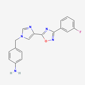 4-((4-(3-(3-fluorophenyl)-1,2,4-oxadiazol-5-yl)-1H-imidazol-1-yl)methyl)aniline
