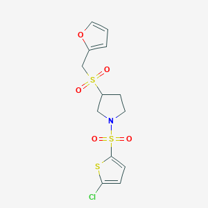 1-((5-Chlorothiophen-2-yl)sulfonyl)-3-((furan-2-ylmethyl)sulfonyl)pyrrolidine