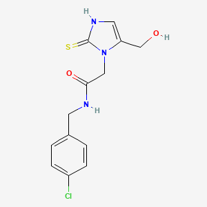 N-(4-chlorobenzyl)-2-(5-(hydroxymethyl)-2-mercapto-1H-imidazol-1-yl)acetamide