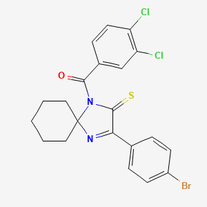 3-(4-Bromophenyl)-1-(3,4-dichlorobenzoyl)-1,4-diazaspiro[4.5]dec-3-ene-2-thione
