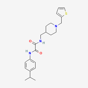 molecular formula C22H29N3O2S B2625496 N'-[4-(propan-2-yl)phenyl]-N-({1-[(thiophen-2-yl)methyl]piperidin-4-yl}methyl)ethanediamide CAS No. 953206-73-0