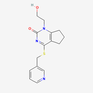 1-(2-hydroxyethyl)-4-((pyridin-3-ylmethyl)thio)-6,7-dihydro-1H-cyclopenta[d]pyrimidin-2(5H)-one