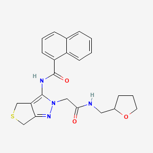 N-(2-(2-oxo-2-(((tetrahydrofuran-2-yl)methyl)amino)ethyl)-4,6-dihydro-2H-thieno[3,4-c]pyrazol-3-yl)-1-naphthamide