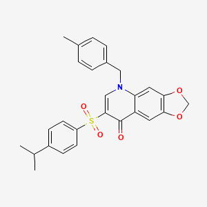 5-[(4-Methylphenyl)methyl]-7-(4-propan-2-ylphenyl)sulfonyl-[1,3]dioxolo[4,5-g]quinolin-8-one