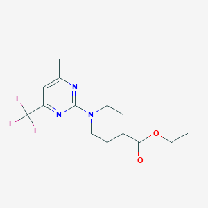 molecular formula C14H18F3N3O2 B2625513 Ethyl 1-(4-methyl-6-(trifluoromethyl)pyrimidin-2-yl)piperidine-4-carboxylate CAS No. 832740-03-1