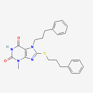 3-Methyl-7-(3-phenylpropyl)-8-(3-phenylpropylsulfanyl)purine-2,6-dione