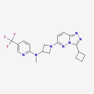 molecular formula C19H20F3N7 B2625520 N-(1-(3-cyclobutyl-[1,2,4]triazolo[4,3-b]pyridazin-6-yl)azetidin-3-yl)-N-methyl-5-(trifluoromethyl)pyridin-2-amine CAS No. 2320822-44-2