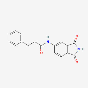 molecular formula C17H14N2O3 B2625524 N-(1,3-dioxo-2,3-dihydro-1H-isoindol-5-yl)-3-phenylpropanamide CAS No. 374541-36-3