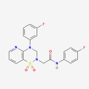 N-(4-fluorophenyl)-2-(4-(3-fluorophenyl)-1,1-dioxido-3,4-dihydro-2H-pyrido[2,3-e][1,2,4]thiadiazin-2-yl)acetamide