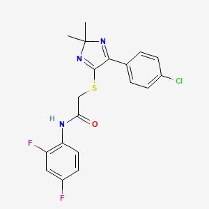 2-((5-(4-chlorophenyl)-2,2-dimethyl-2H-imidazol-4-yl)thio)-N-(2,4-difluorophenyl)acetamide