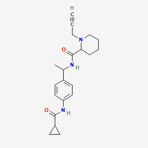 molecular formula C21H27N3O2 B2625549 N-[1-(4-cyclopropaneamidophenyl)ethyl]-1-(prop-2-yn-1-yl)piperidine-2-carboxamide CAS No. 1252077-89-6