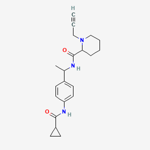 N-[1-(4-cyclopropaneamidophenyl)ethyl]-1-(prop-2-yn-1-yl)piperidine-2-carboxamide