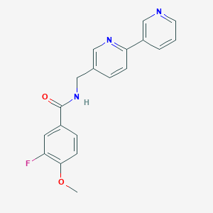molecular formula C19H16FN3O2 B2625550 N-([2,3'-bipyridin]-5-ylmethyl)-3-fluoro-4-methoxybenzamide CAS No. 2034449-63-1