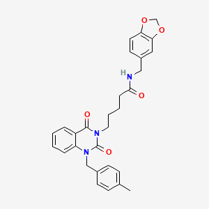 N-(1,3-benzodioxol-5-ylmethyl)-5-[1-(4-methylbenzyl)-2,4-dioxo-1,4-dihydroquinazolin-3(2H)-yl]pentanamide
