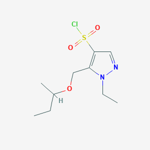 molecular formula C10H17ClN2O3S B2625554 5-(sec-butoxymethyl)-1-ethyl-1H-pyrazole-4-sulfonyl chloride CAS No. 1856062-64-0