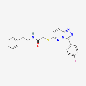molecular formula C21H18FN5OS B2625573 2-((3-(4-fluorophenyl)-[1,2,4]triazolo[4,3-b]pyridazin-6-yl)thio)-N-phenethylacetamide CAS No. 852374-15-3