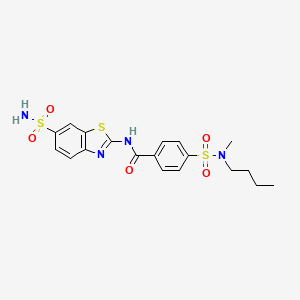 molecular formula C19H22N4O5S3 B2625579 4-[butyl(methyl)sulfamoyl]-N-(6-sulfamoyl-1,3-benzothiazol-2-yl)benzamide CAS No. 683259-47-4