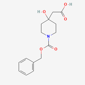2-(4-Hydroxy-1-phenylmethoxycarbonylpiperidin-4-yl)acetic acid