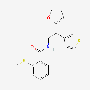 N-[2-(furan-2-yl)-2-(thiophen-3-yl)ethyl]-2-(methylsulfanyl)benzamide