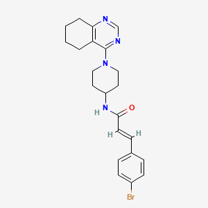 (E)-3-(4-bromophenyl)-N-(1-(5,6,7,8-tetrahydroquinazolin-4-yl)piperidin-4-yl)acrylamide