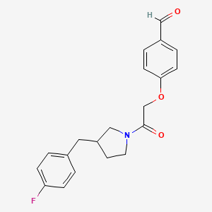 4-[2-[3-[(4-Fluorophenyl)methyl]pyrrolidin-1-yl]-2-oxoethoxy]benzaldehyde