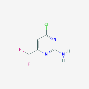 molecular formula C5H4ClF2N3 B2625630 4-Chloro-6-(difluoromethyl)pyrimidin-2-amine CAS No. 1785151-90-7