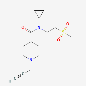 B2625634 N-Cyclopropyl-N-(1-methylsulfonylpropan-2-yl)-1-prop-2-ynylpiperidine-4-carboxamide CAS No. 1385361-50-1