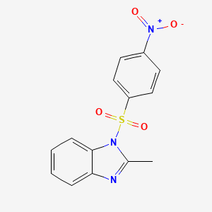 molecular formula C14H11N3O4S B2625636 2-Methyl-1-(4-nitrophenyl)sulfonylbenzimidazole CAS No. 1038-62-6