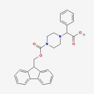molecular formula C27H26N2O4 B2625642 2-(4-{[(9H-芴-9-基)甲氧基]羰基}哌嗪-1-基)-2-苯基乙酸 CAS No. 2137485-09-5