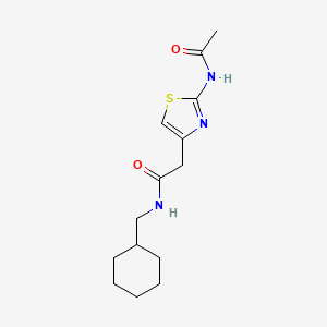 molecular formula C14H21N3O2S B2625647 2-(2-乙酰氨基噻唑-4-基)-N-(环己基甲基)乙酰胺 CAS No. 923183-89-5