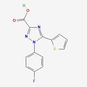 molecular formula C13H8FN3O2S B2625650 1-(4-fluorophenyl)-5-(thiophen-2-yl)-1H-1,2,4-triazole-3-carboxylic acid CAS No. 929975-21-3