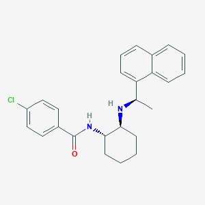 4-chloro-N-[(1S,2S)-2-[[(1R)-1-naphthalen-1-ylethyl]amino]cyclohexyl]benzamide