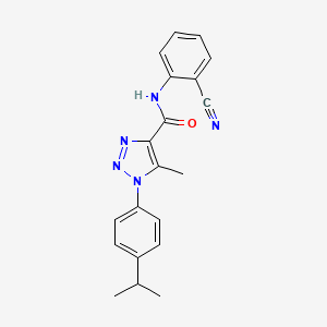 molecular formula C20H19N5O B2625725 N-(2-cyanophenyl)-5-methyl-1-[4-(propan-2-yl)phenyl]-1H-1,2,3-triazole-4-carboxamide CAS No. 904814-83-1