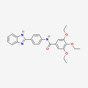 molecular formula C26H27N3O4 B2625848 N-[4-(1H-1,3-BENZODIAZOL-2-YL)PHENYL]-3,4,5-TRIETHOXYBENZAMIDE CAS No. 292052-78-9
