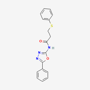 molecular formula C17H15N3O2S B2625891 N-(5-phenyl-1,3,4-oxadiazol-2-yl)-3-(phenylsulfanyl)propanamide CAS No. 865287-62-3